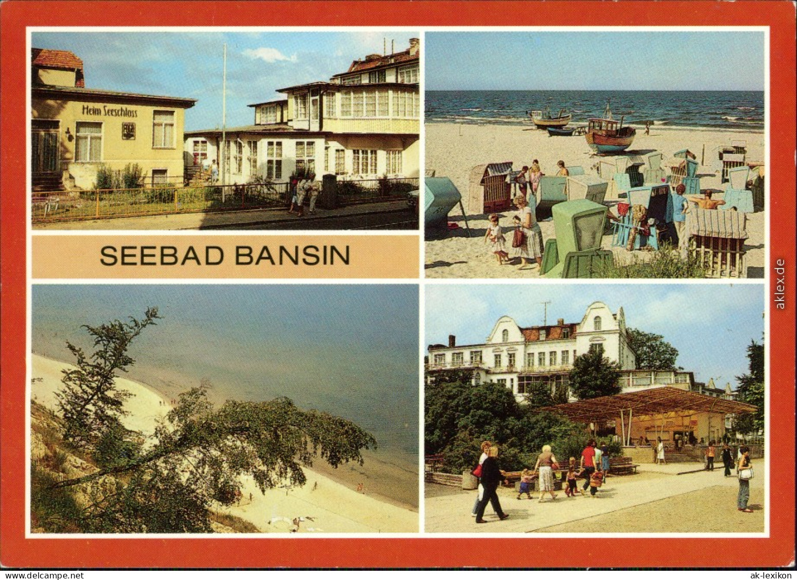 Bansin Heringsdorf Usedom FDGB-Erholungsheim Seeschloß, Strand, Steilküste 1988 - Sonstige & Ohne Zuordnung