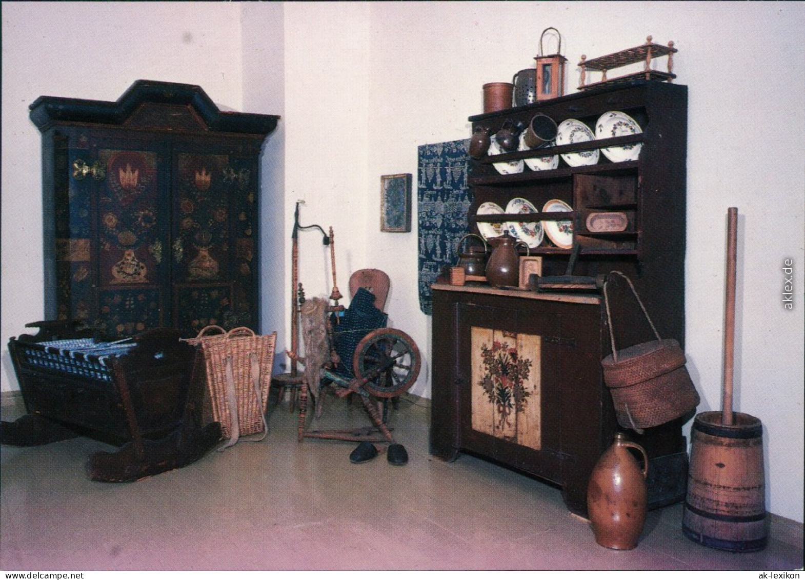 Ansichtskarte Luckau &#321;uków Kreismuseum - Bauernstube 1988 - Luckau