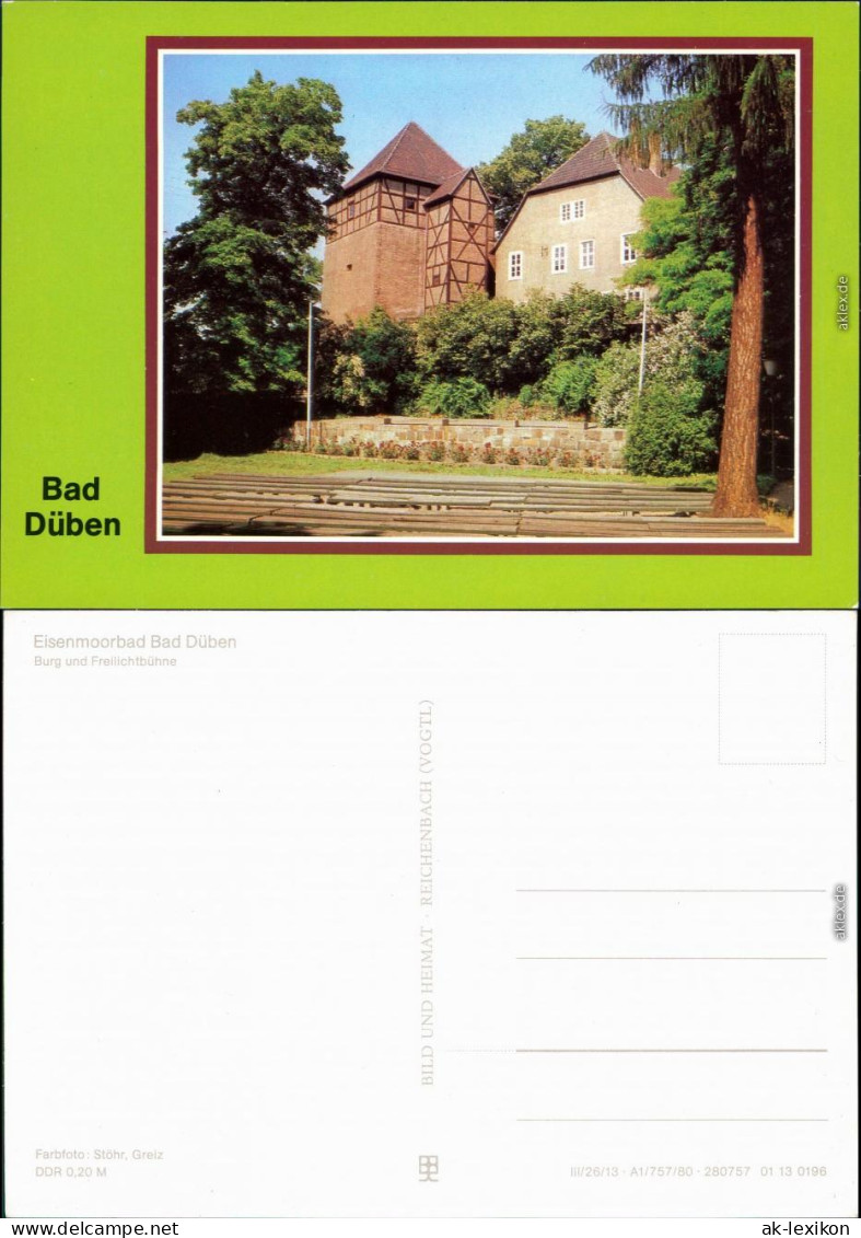 Bad Düben Burg Düben (Dibni) Mit Heimatmuseum Und Freilichtbühne 1980 - Bad Düben