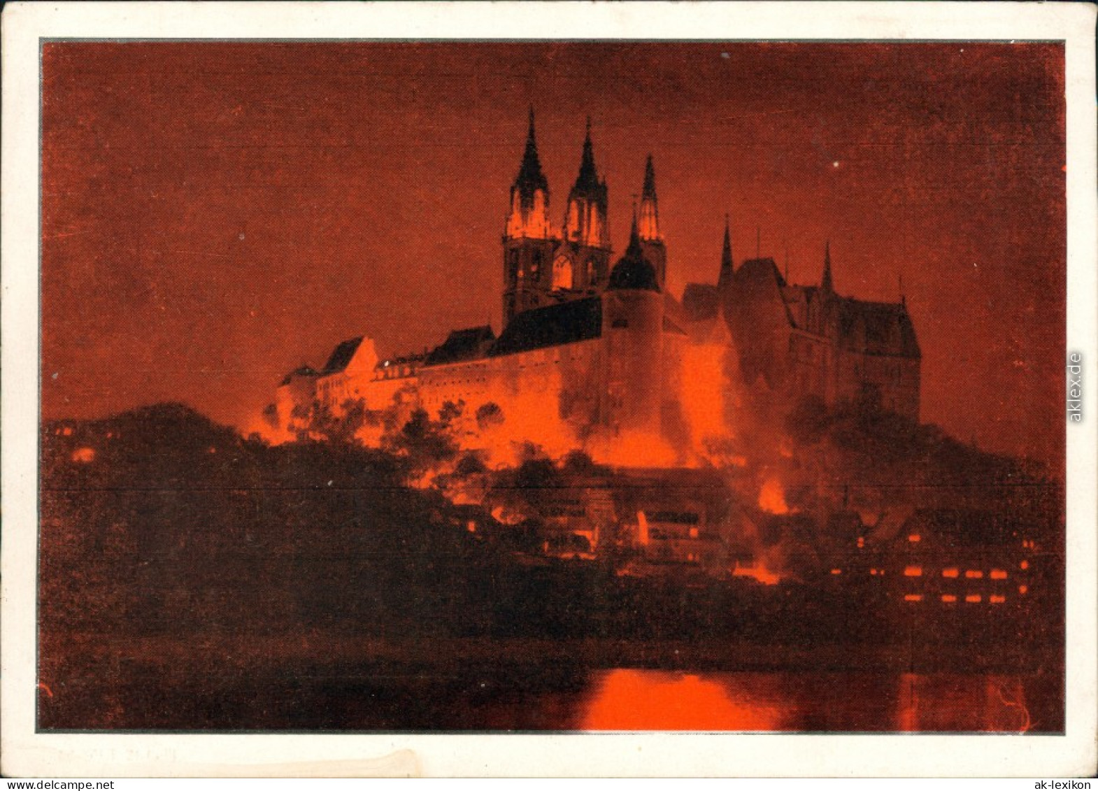 Ansichtskarte Meißen Dom Und Schloss Albrechtsburg - Burgbeleuchtung 1958 - Meissen