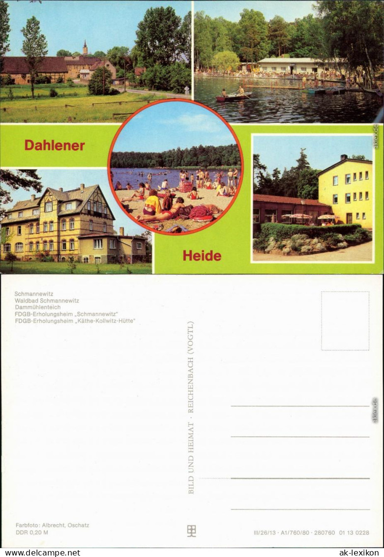 Dahlen Dahlener Heide: Waldbad Schmannewitz Freibad / Campingplatz, 1980 - Dahlen