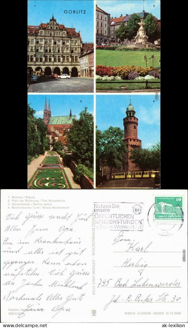 Görlitz Zgorzelec Rathaus,Platz Befreiung Ochsenbastei Reichenbacher Turm G1981 - Goerlitz