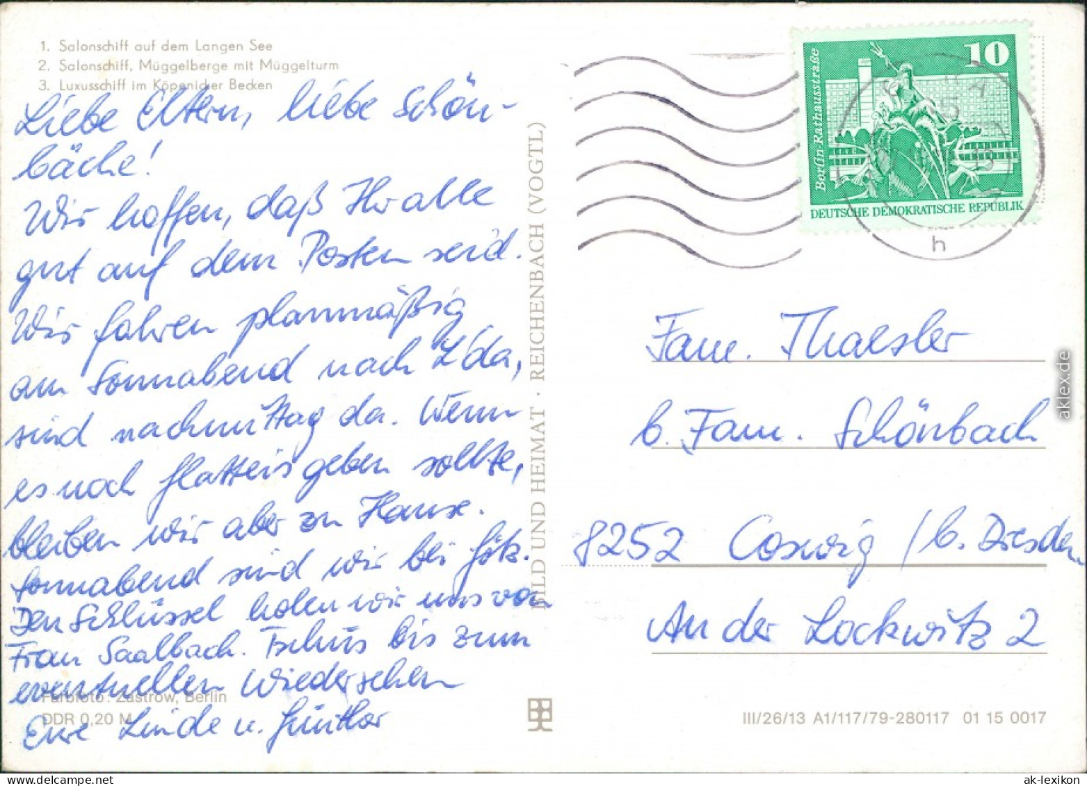 Ansichtskarte Berlin Weiße Flotte Berlin 1979 - Autres & Non Classés