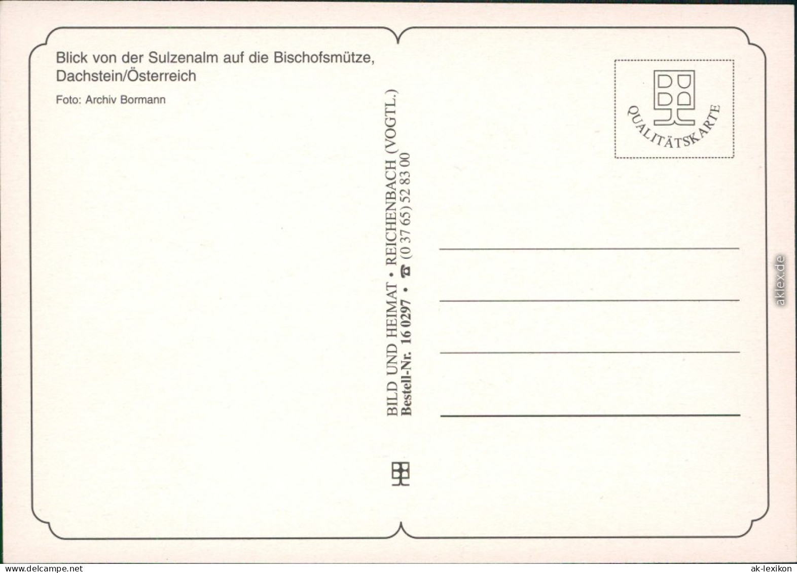Ansichtskarte Dachstein Sulzenalm, Bischofsmütze 1995 - Sonstige & Ohne Zuordnung