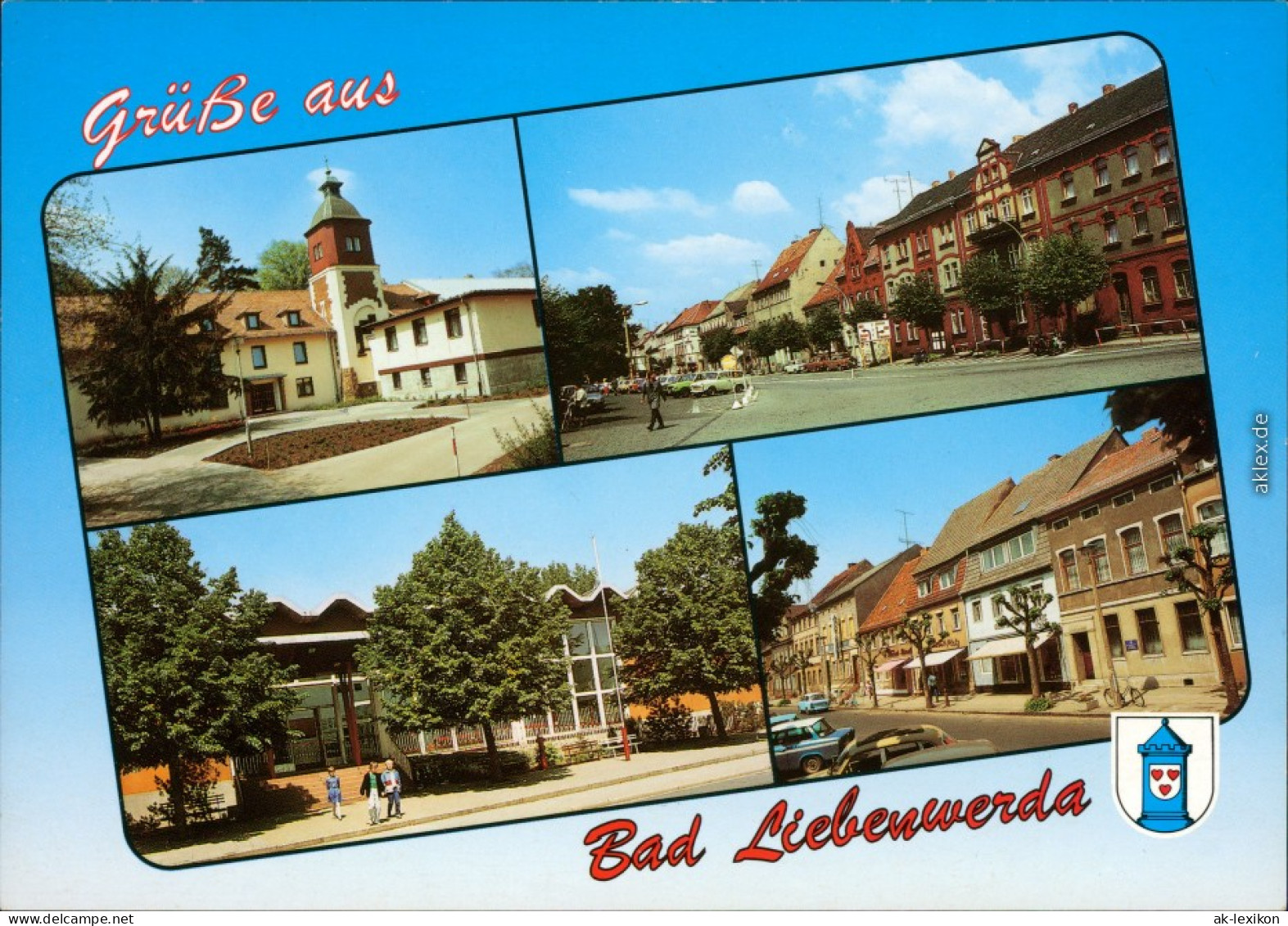 Ansichtskarte Bad Liebenwerda Median-Klinik, Haus, Straßen, Schwimmhalle 1995 - Bad Liebenwerda