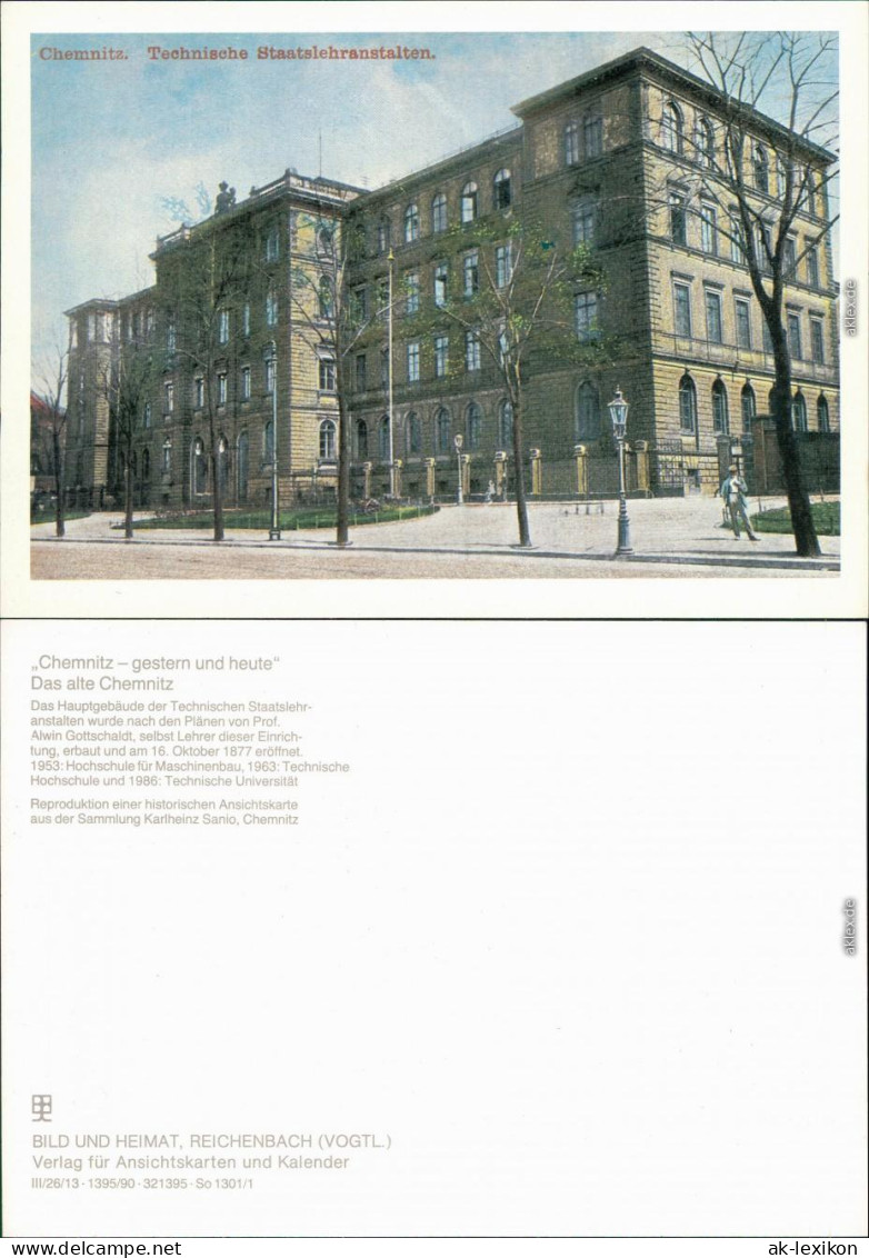 Ansichtskarte Chemnitz Karl-Marx-Stadt Technische Staatslehranstalten 1990 - Chemnitz