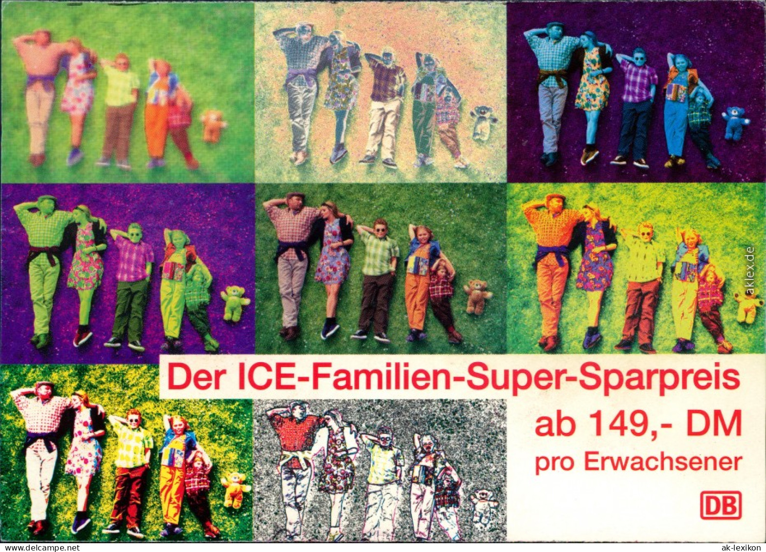 Ansichtskarte  Der ICE-Familien-Super-Sparpreis Ab 149 DM Pro Erwachsener 1995 - Trains