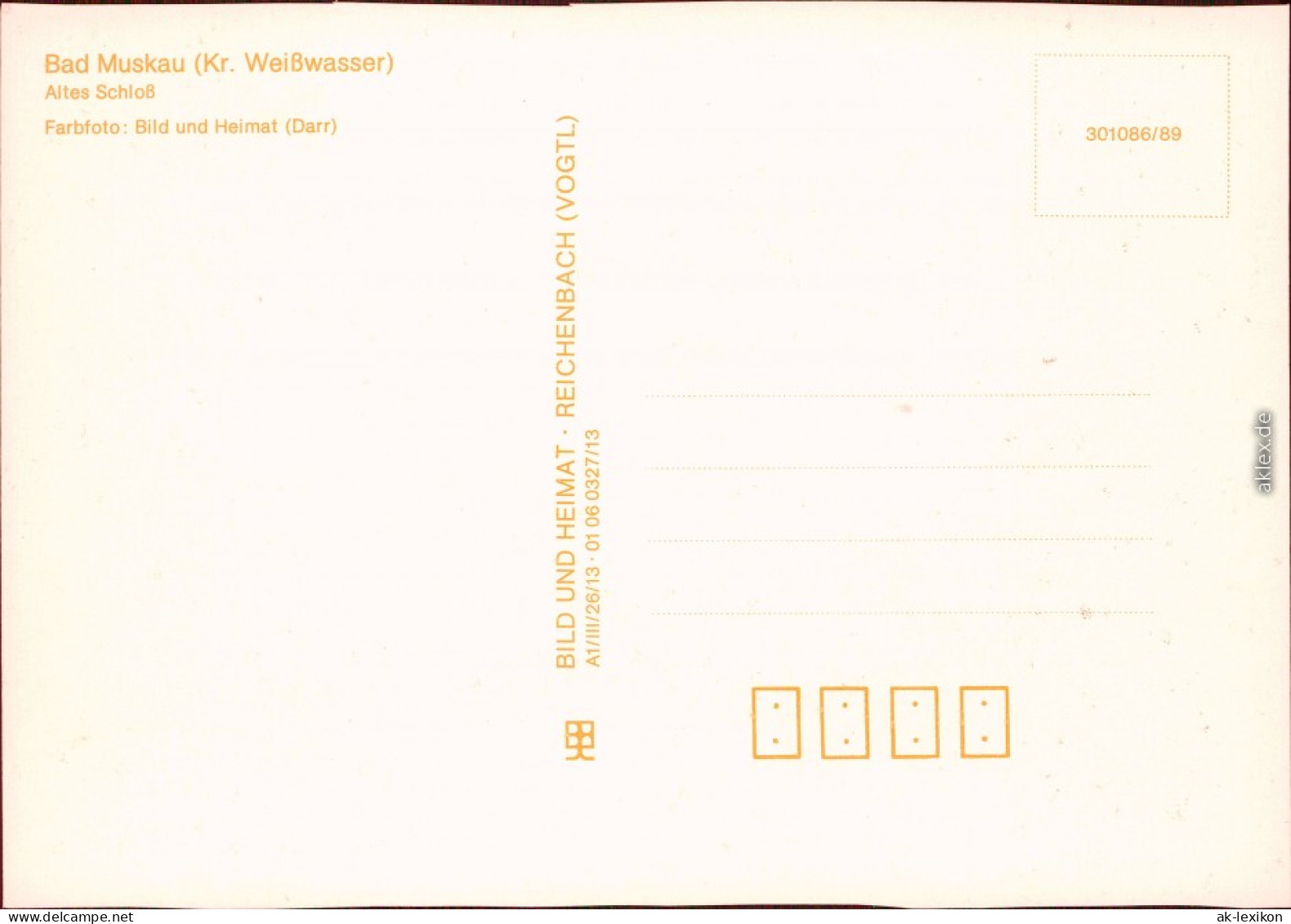 Ansichtskarte Bad Muskau Mužakow Altes Schloß Xx 1989 - Bad Muskau