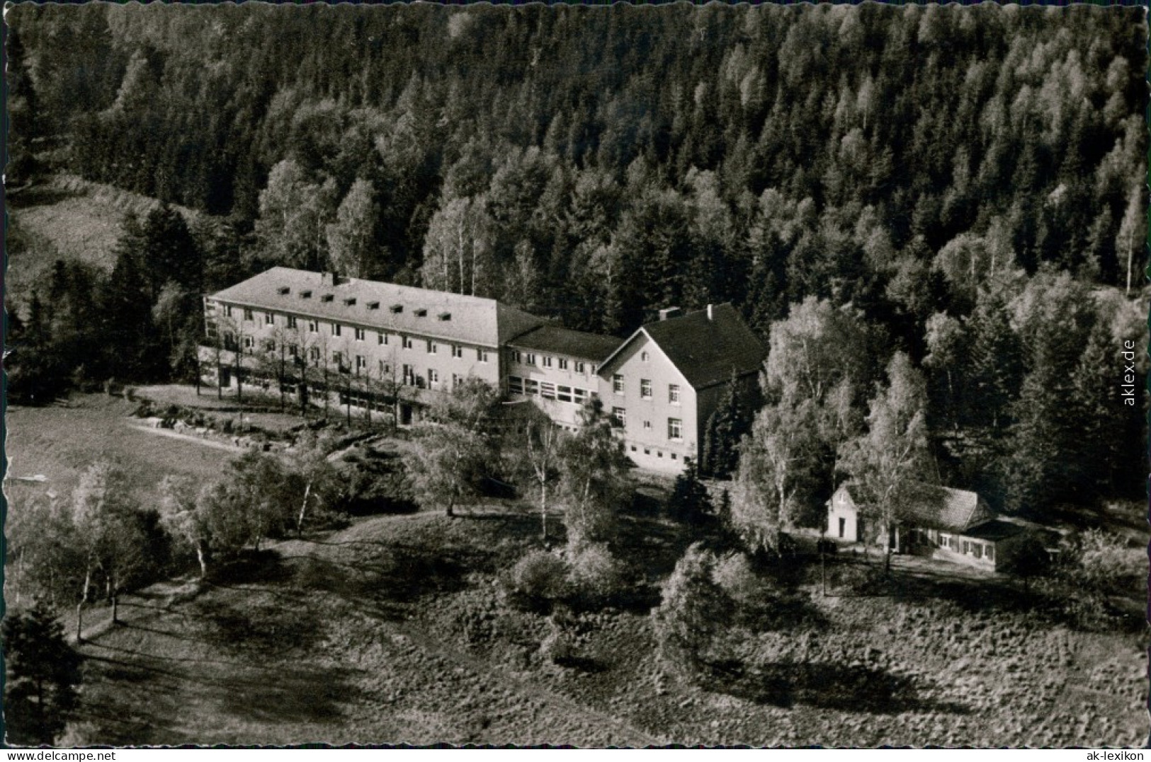 Ansichtskarte Hahnenklee-Bockswiese-Goslar Luftbild: Haus Hessenkopf 1962 - Goslar