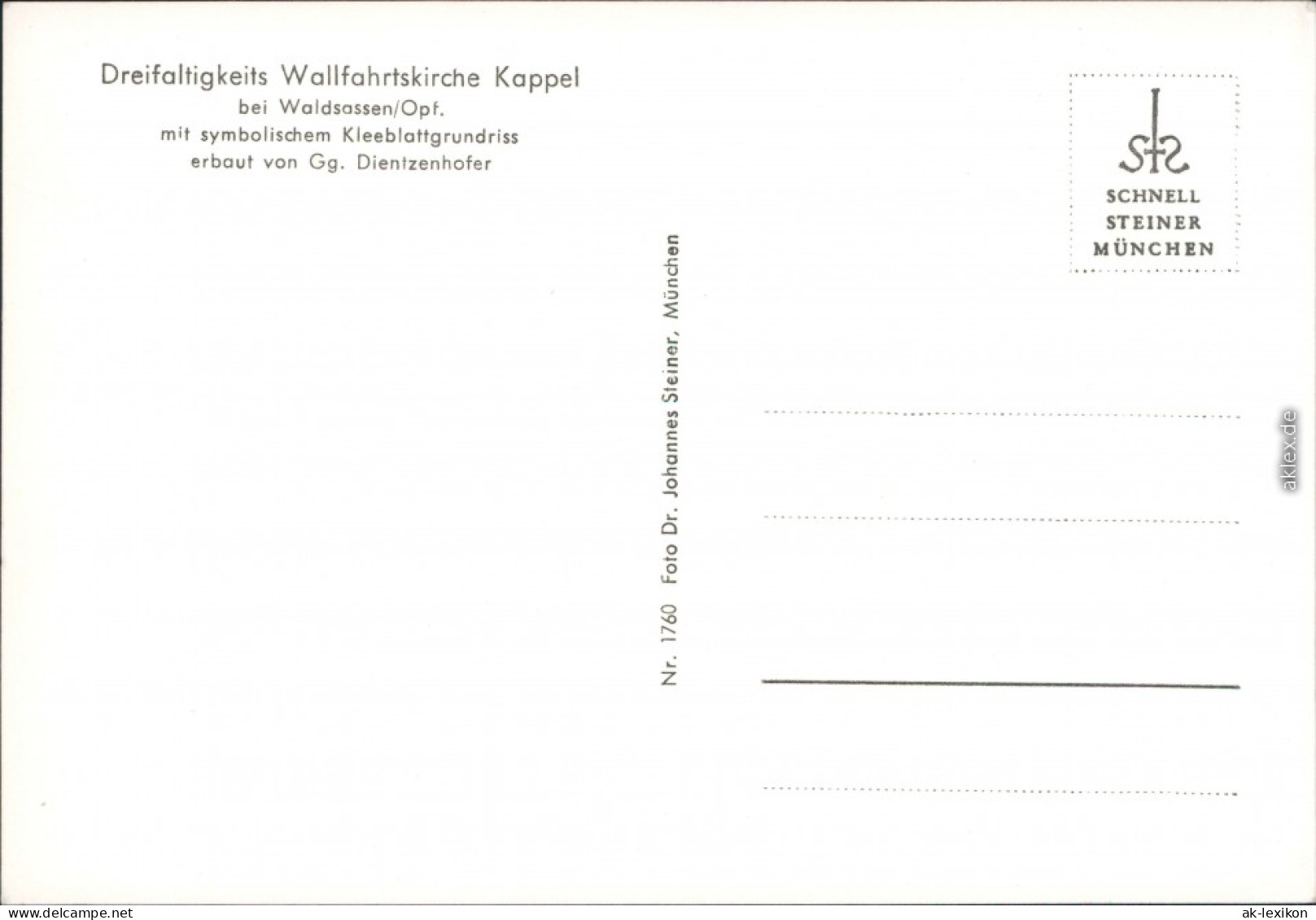 Münchenreuth-Waldsassen Dreifaltigkeit Wallfahrtskirche Kleeblattgrundriss 1970 - Waldsassen