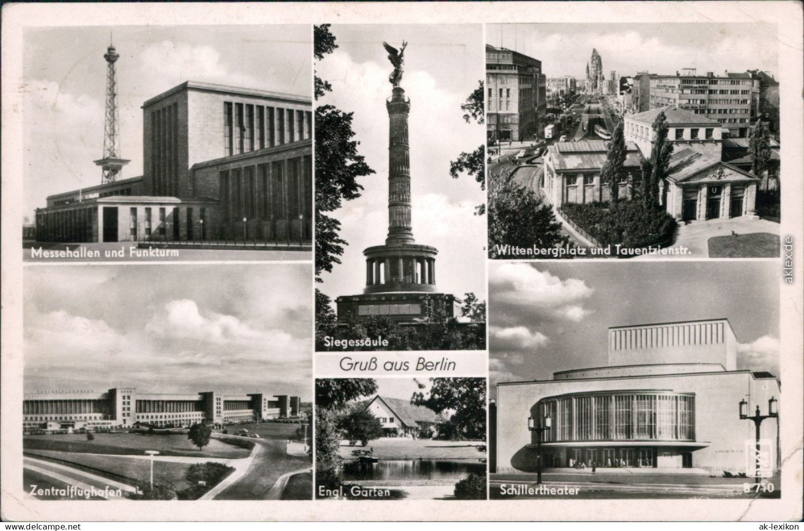 Berlin Siegessäule, Schillertheater,  Flughafen, Funkturm, Messehallen 1957 - Autres & Non Classés