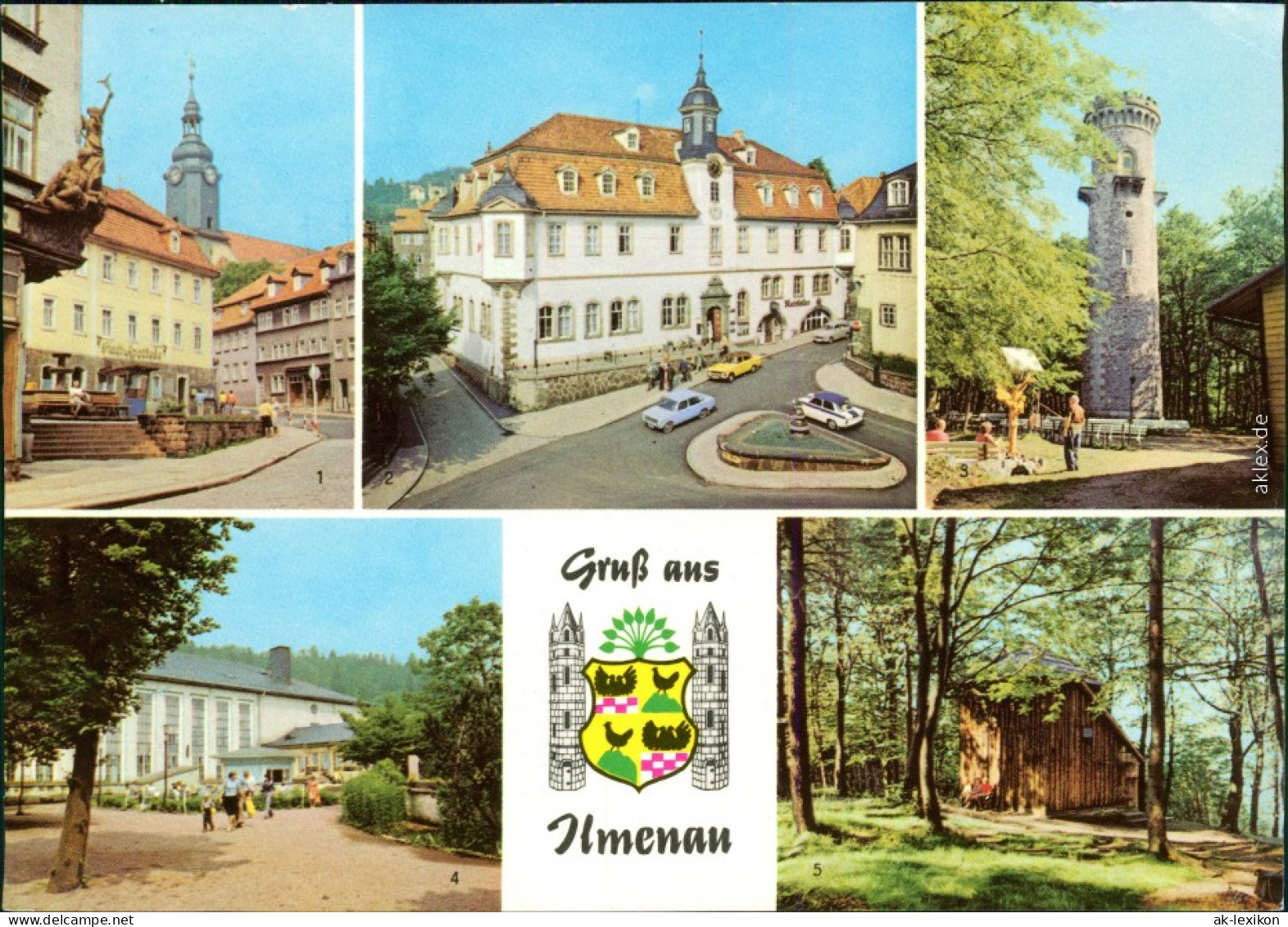 Ilmenau Straße Des Friedens, Rathaus,  Festhalle, Goethehäuschen 1981 - Ilmenau