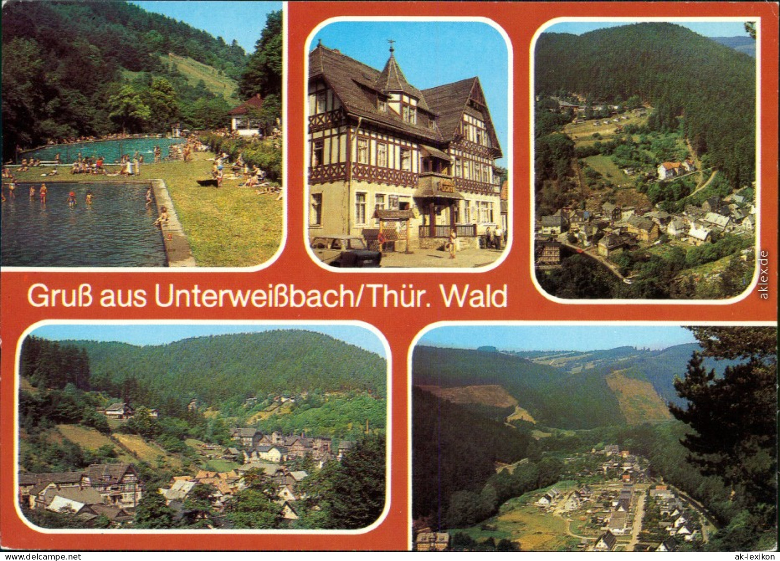 Unterweißbach Schwimmbad Von Schiefergruben, Quittelsberg, Neubaugebiet 1985 - Autres & Non Classés