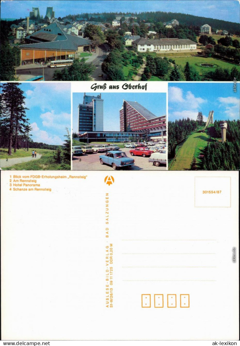 Oberhof (Thüringen) Erholungsheim, Am Rennsteig, Hotel Panorama, Schanze 1987 - Oberhof