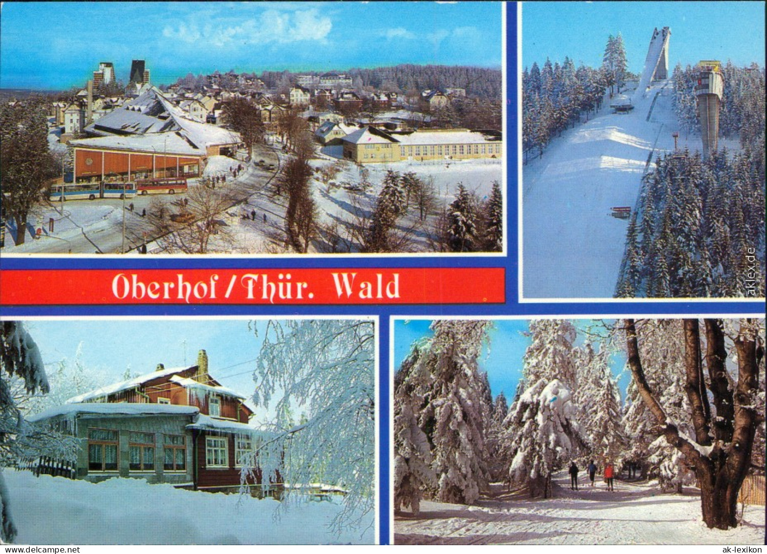 Oberhof (Thüringen) Stadtblick, Schanze, Forsthaus Sattelbach, Grenzadler 1987 - Oberhof