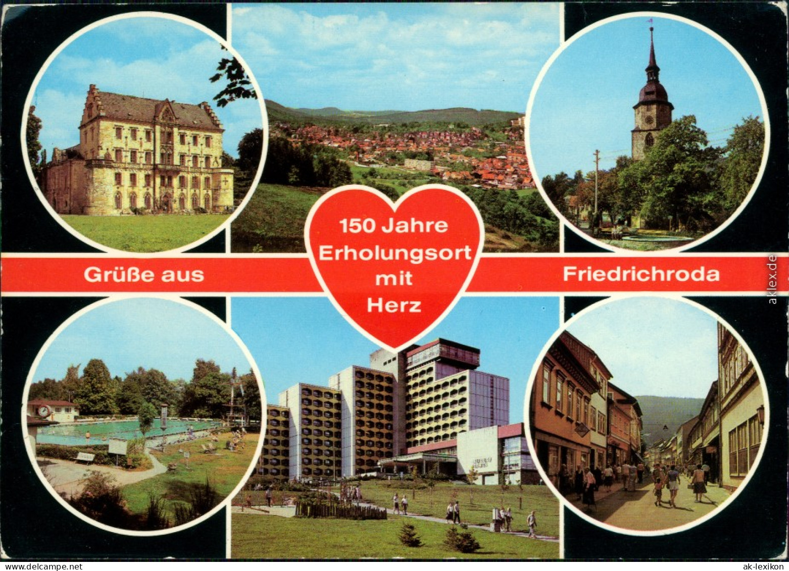 Friedrichroda Schloß,  FDGB-Erholungsheim August Bebel, Hauptstraße 1986 - Friedrichroda