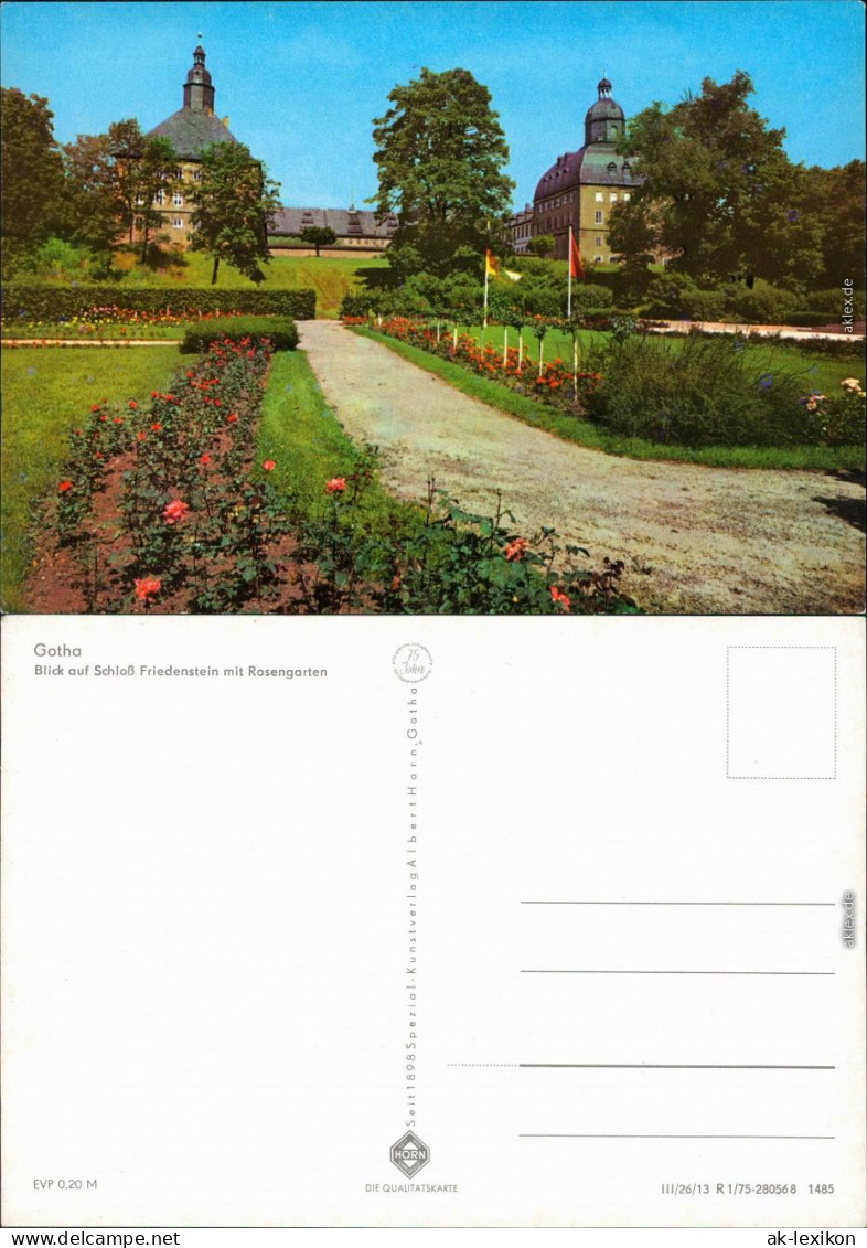 Ansichtskarte Gotha Schloß Friedenstein Mit Rosengarten 1975 - Gotha