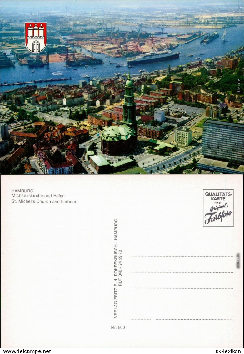 Ansichtskarte Altona-Hamburg Michaeliskirche Und Hafen 1985 - Altona