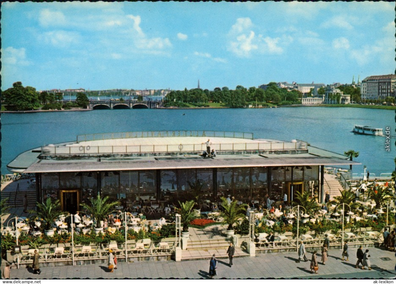 Ansichtskarte Hamburg Alsterpavillon Mit Binnenalster 1965 - Other & Unclassified