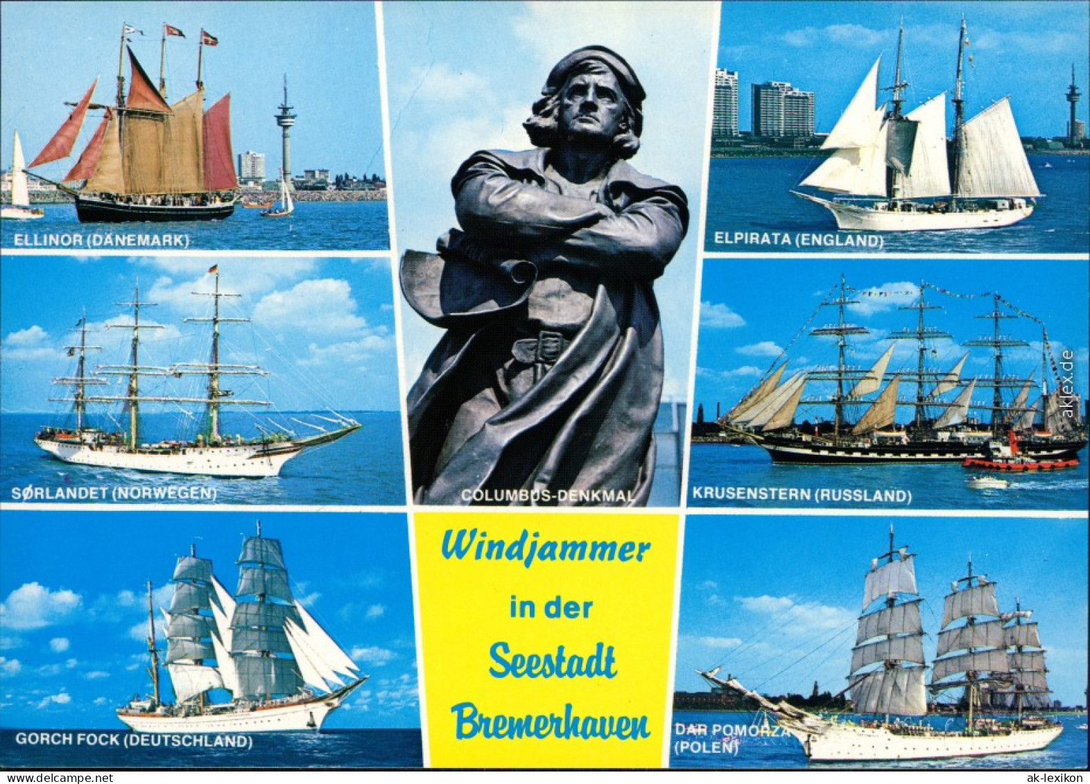 Ansichtskarte Bremerhaven Segelschiffe/Segelboote 1985 - Bremerhaven