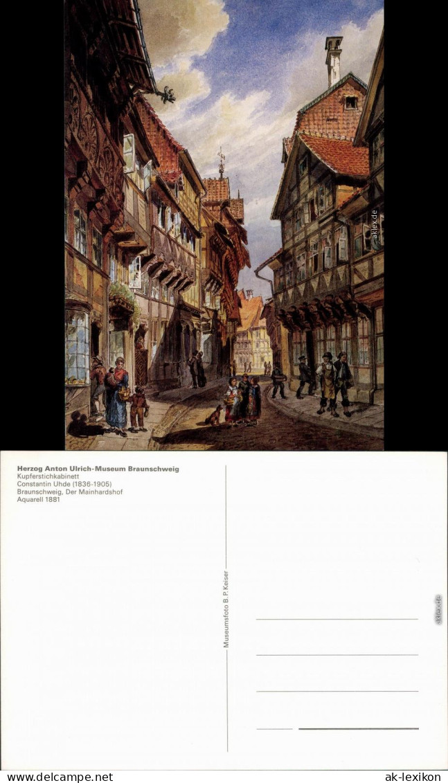 Braunschweig Künstlerkarte: Aquarell Von C. Uhde "der Mainhardshof" 1985 - Braunschweig