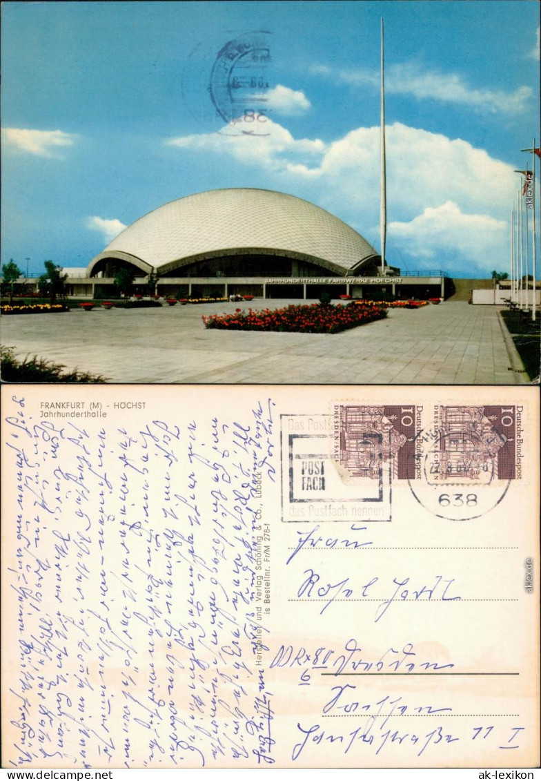 Ansichtskarte Frankfurt Am Main Jahrhunderthalle 1966 - Frankfurt A. Main