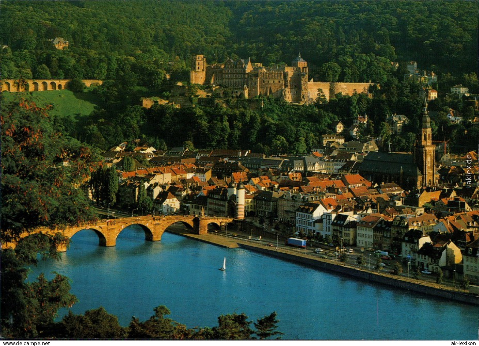 Ansichtskarte Heidelberg Blick Vom Philosophenweg 1985 - Heidelberg