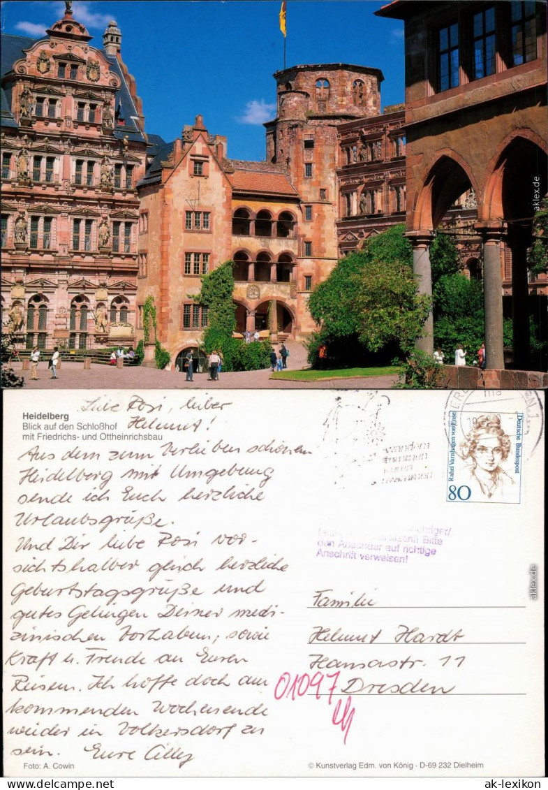 Heidelberg Blick Auf Den Schloßhof Mit Friedrichs- U. Ottheinrichsbau 1999 - Heidelberg