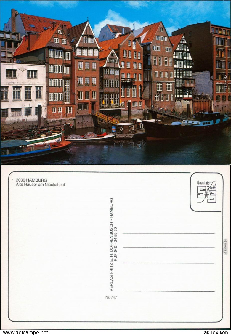Ansichtskarte Hamburg Alte Häuser Am Nicolaifleet 1985 - Other & Unclassified