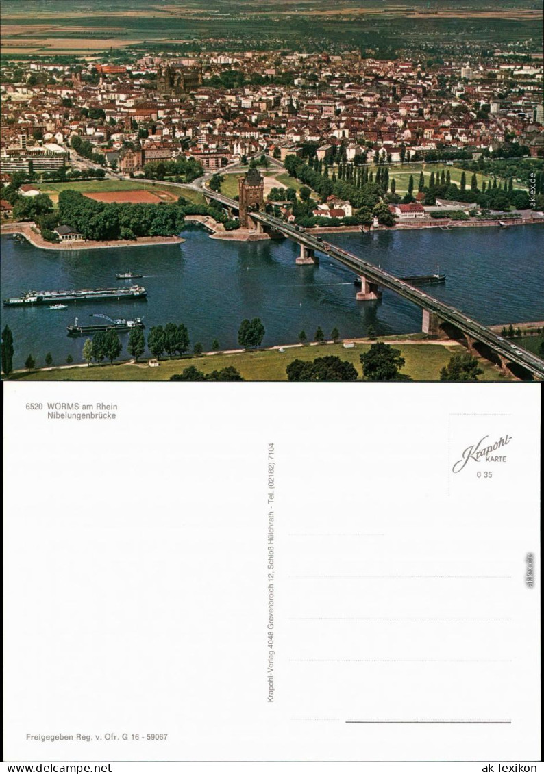 Ansichtskarte Worms Nibelungenbrücke 1985 - Worms