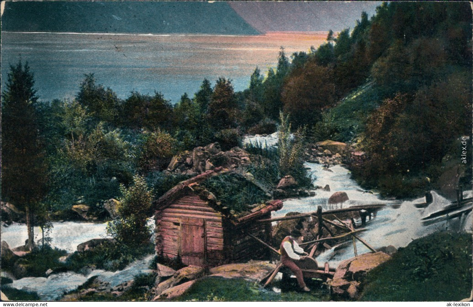 Ansichtskarte  Handwerker Am Schleifstein, Hütte Am Bach 1916 - Unclassified