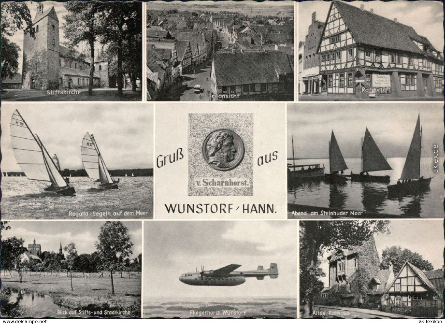 Steinhude Wunstorf Stiftskirche, Teilansicht, Ratskeller, Steinhuder Meer 1965 - Wunstorf