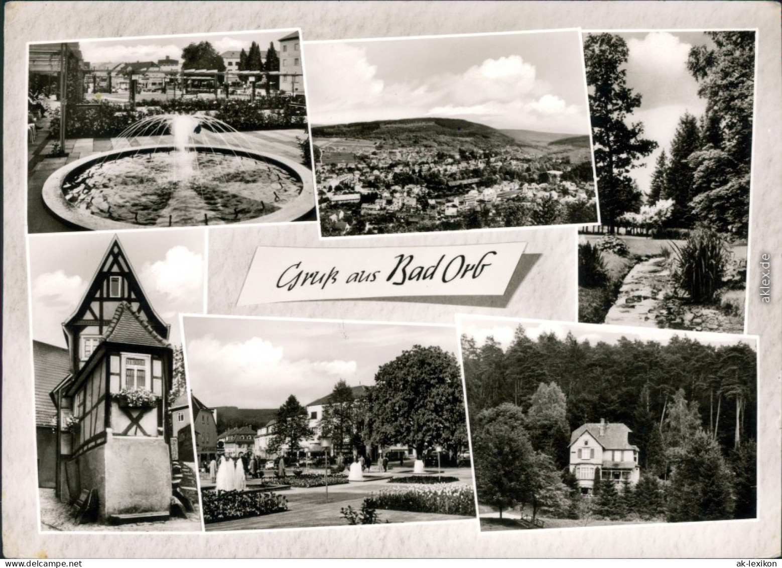 Ansichtskarte Bad Orb Brunnen, Panorama, Umland, Park, Haus 1966 - Bad Orb