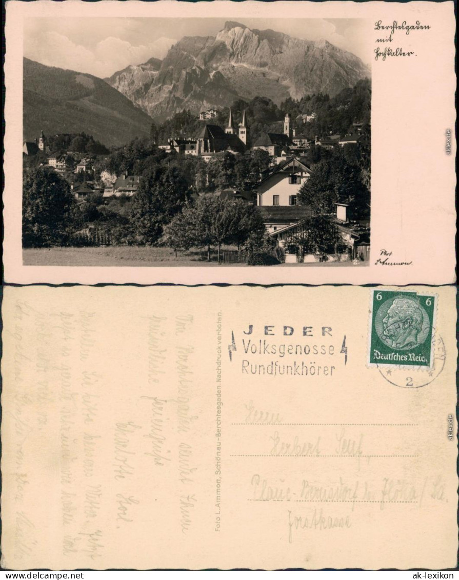 Ansichtskarte Berchtesgaden Blick Zum Hochkalter 1938 - Berchtesgaden