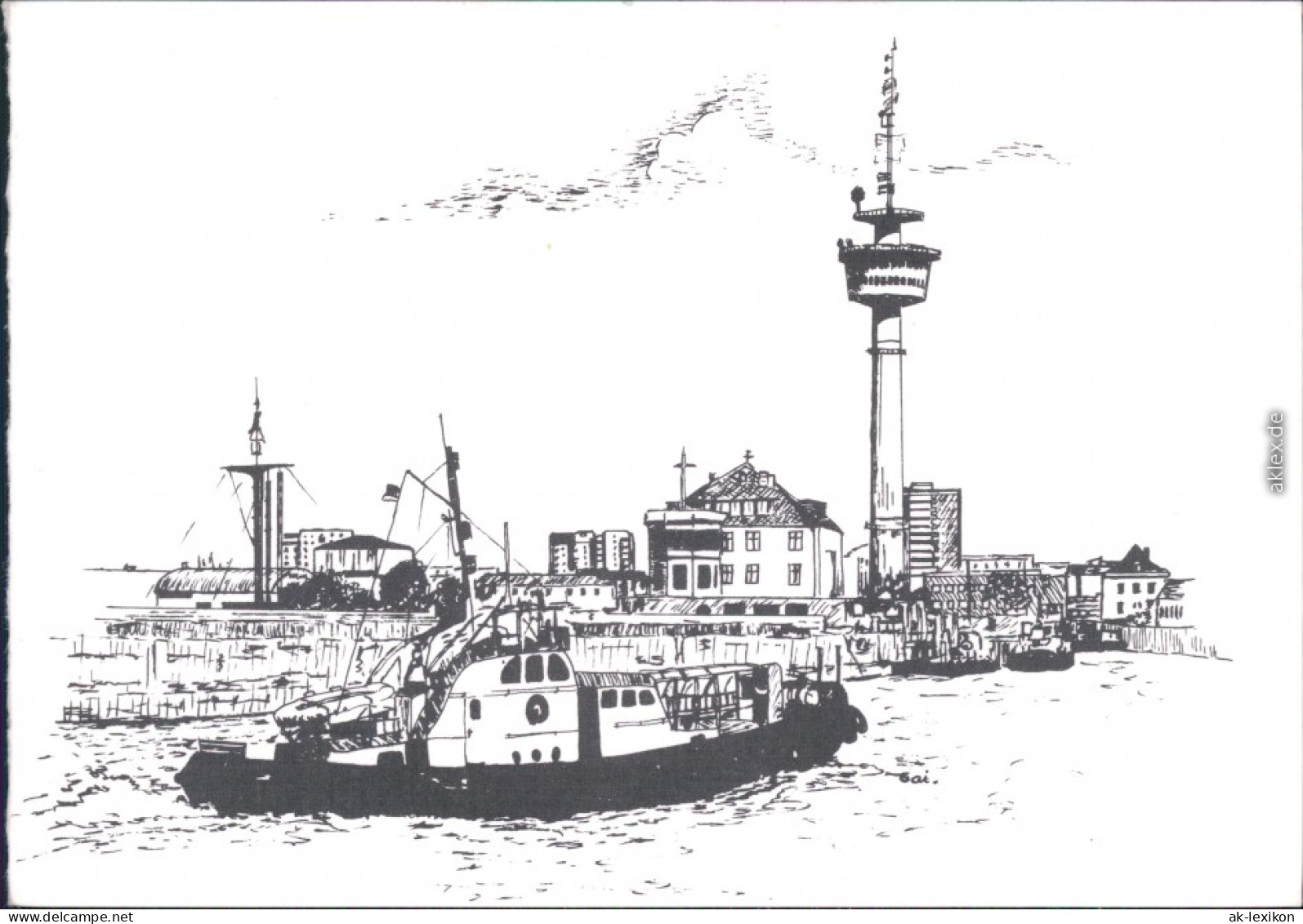 Ansichtskarte  Künstlerkarte - Boote Im Hafen 1980 - Autres & Non Classés