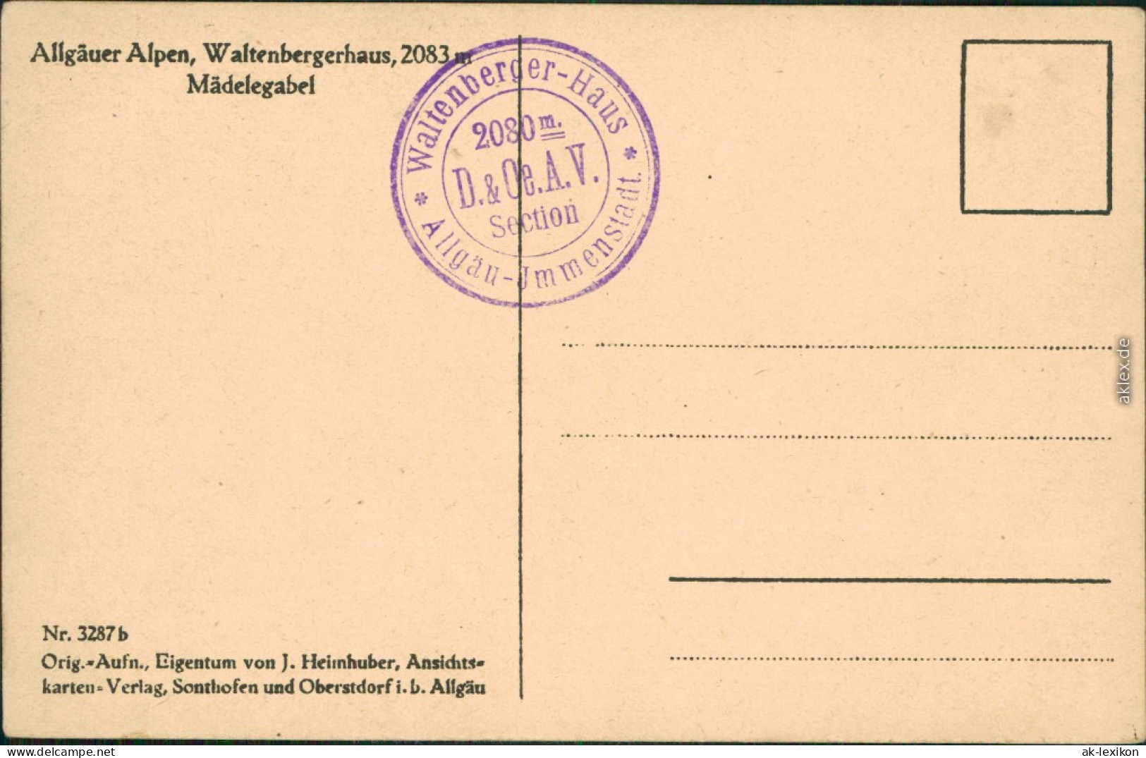 Ansichtskarte Steeg Waltenbergerhaus Mit Bergmassiv 1928 - Other & Unclassified