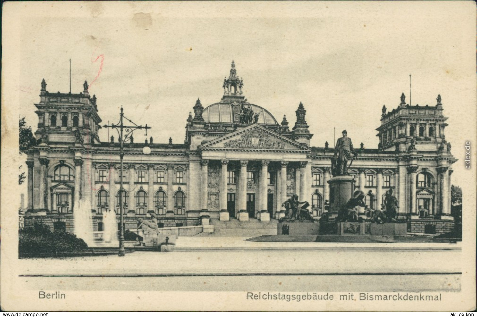 Ansichtskarte Berlin Reichstag Mit Bismarckdenkmal 1926 - Sonstige & Ohne Zuordnung