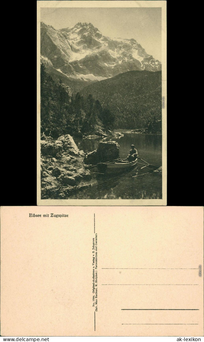 Ansichtskarte Garmisch-Partenkirchen Eibsee Mit Zugspitze Und Boot 1932 - Garmisch-Partenkirchen