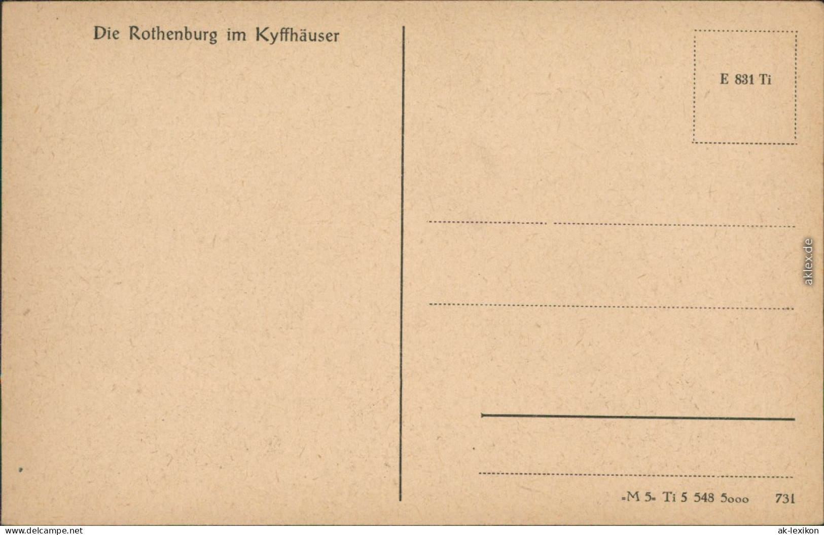 Ansichtskarte Steinthaleben-Kyffhäuserland Rothenburg 1927 - Kyffhäuser