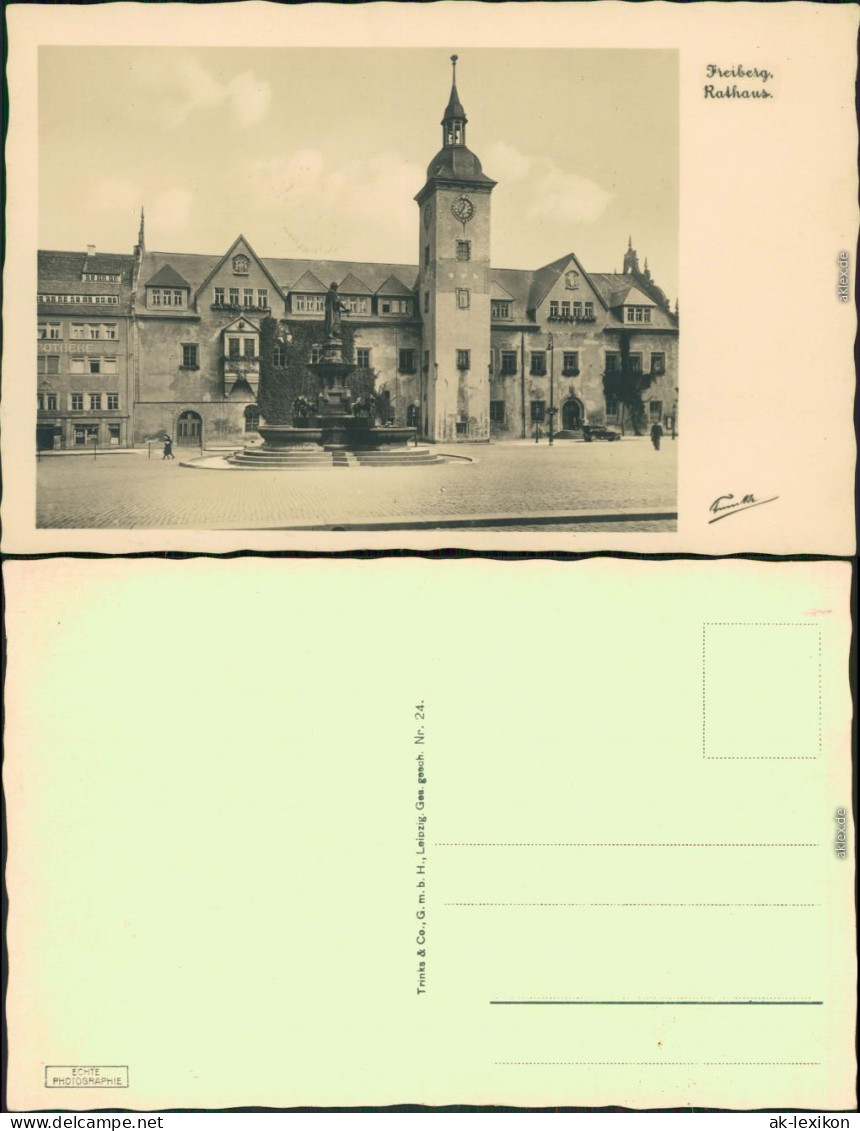 Ansichtskarte Freiberg (Sachsen) Rathaus Mit Brunnen 1955 - Freiberg (Sachsen)