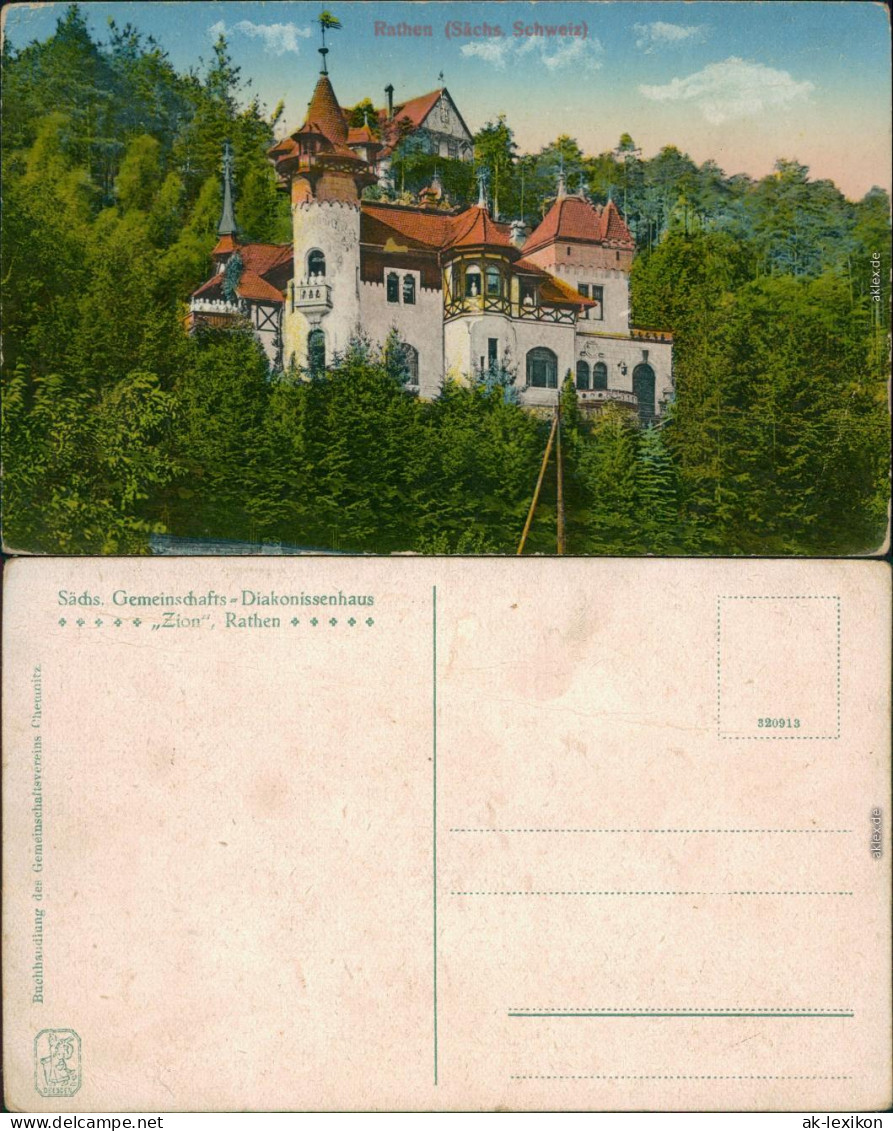 Ansichtskarte Rathen Diakonissenhaus Zion 1918 - Rathen