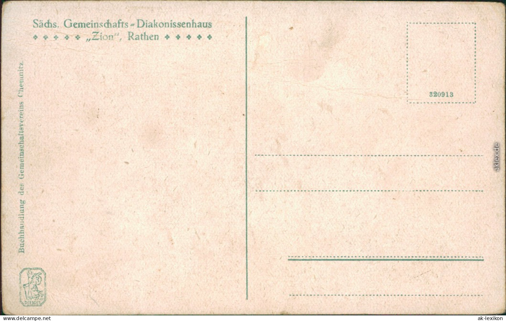 Ansichtskarte Rathen Diakonissenhaus Zion 1918 - Rathen