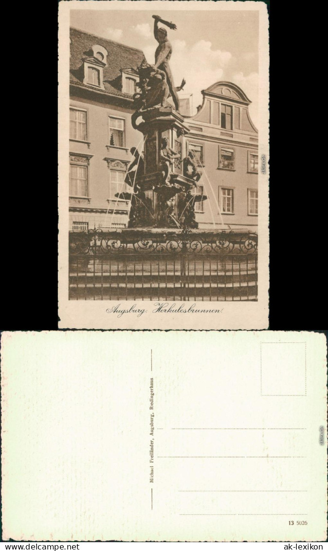 Ansichtskarte Augsburg Herkulesbrunnen 1929 - Augsburg