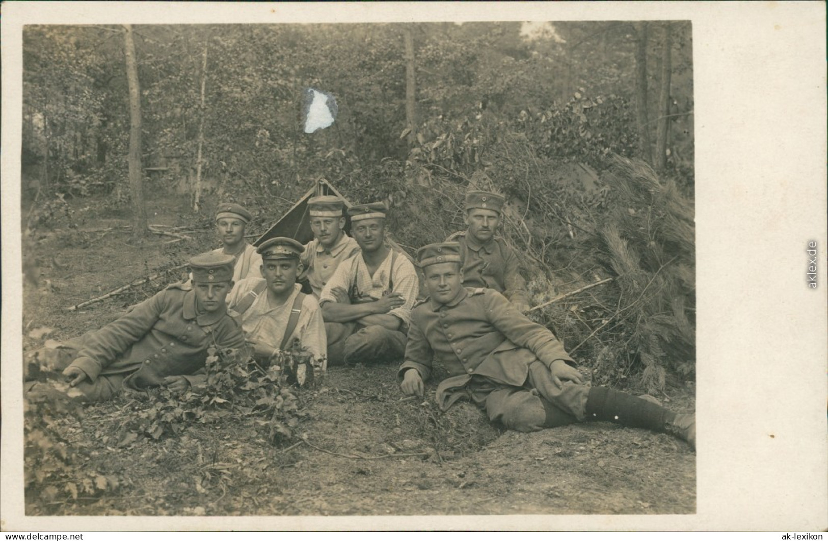 Foto  Soldaten: Gruppenbilder/Soldatengruppe - Biwak 1916 Privatfoto - Other & Unclassified