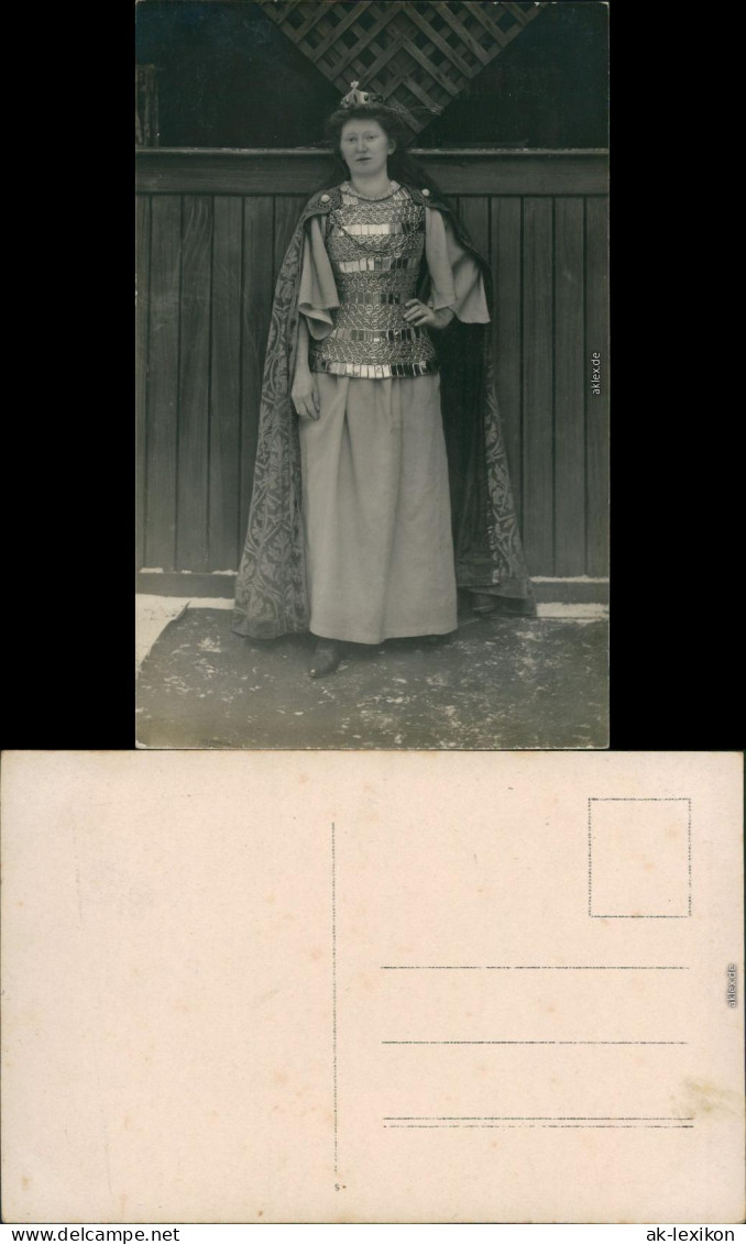 Ansichtskarte Frau Verkleidet - Tracht - Kostüm Walküre 1919 Privatfoto - Personen