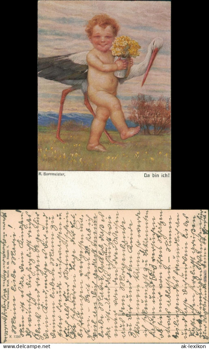 Ansichtskarte  Glückwunsch/Grußkarten: Geburt - Da Bin Ich 1917 - Birthday