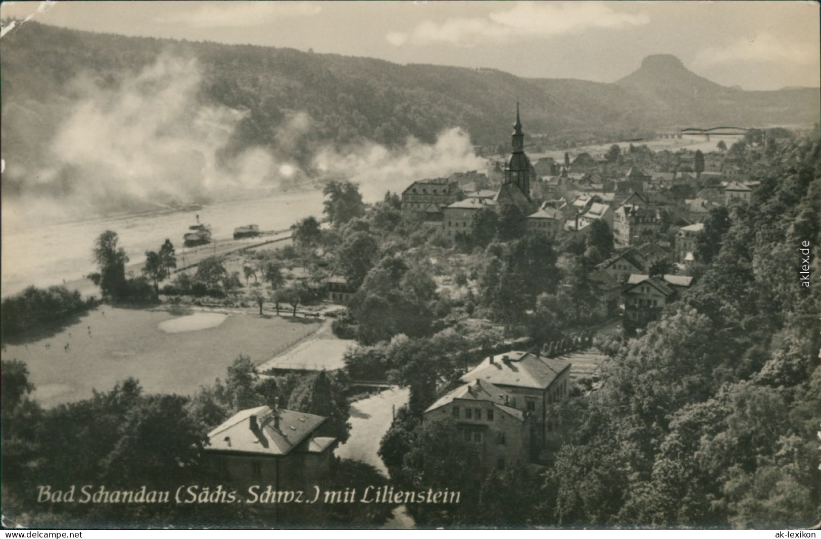 Ansichtskarte Bad Schandau Panorama-Ansicht - Kirche 1956 - Bad Schandau