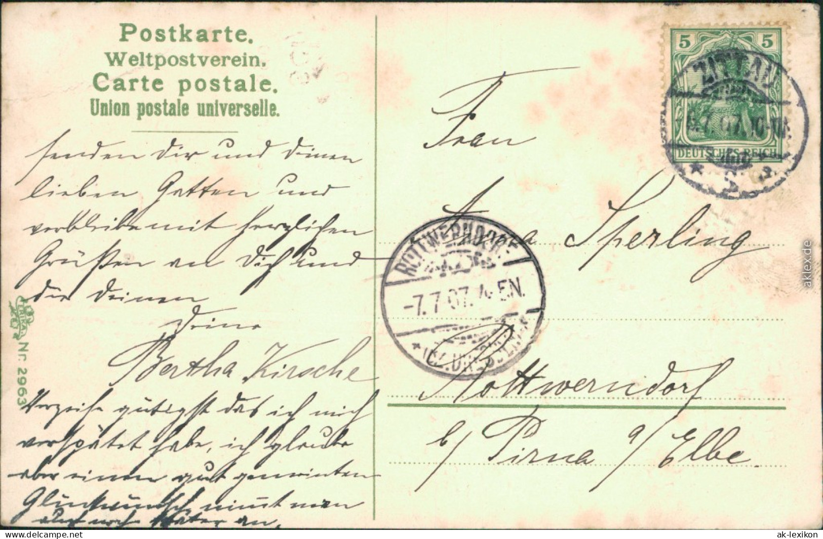 Glückwunsch/Grußkarten: Geburtstag - Blühender Baum 1907 Prägekarte - Birthday