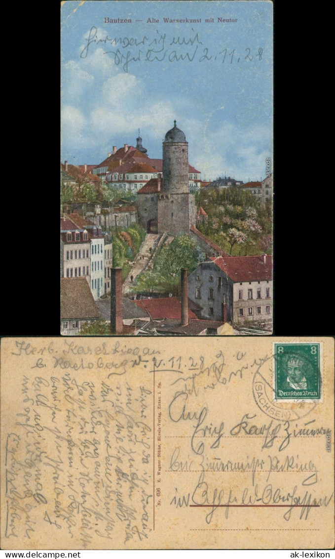 Ansichtskarte Bautzen Budyšin Alte Wasserkunst Mit Neutor 1928 - Bautzen