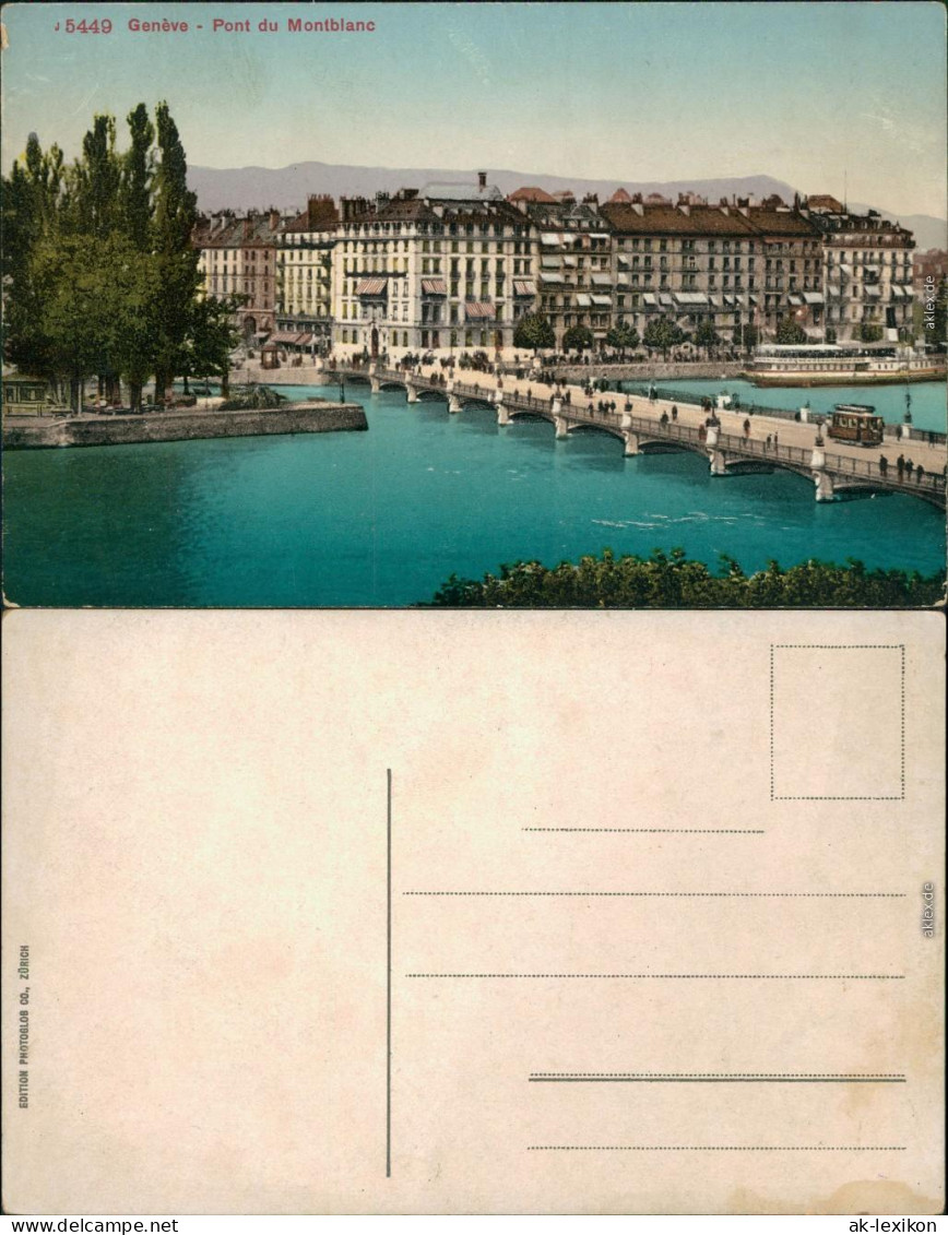 Ansichtskarte Genf Genève Montblanc-Brücke 1914 - Autres & Non Classés